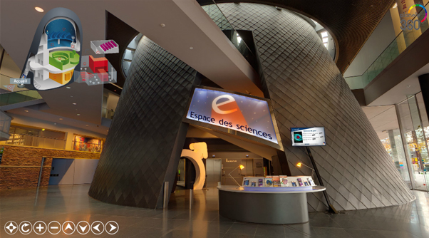 Lancer la visite virtuelle de l'Espace des sciences (en images uniquement)