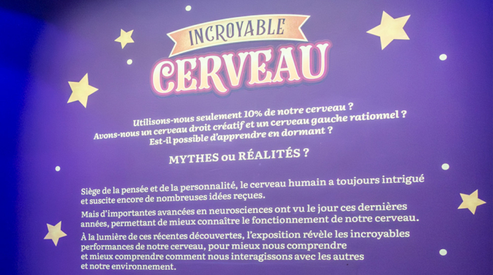 photo de l'entrée de l'exposition Incroyable Cerveau